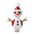 Load image into Gallery viewer, Snowy the Santa Snowman – Glass Ornament with Clip Handmade Glass Christmas ornament 2024-112
