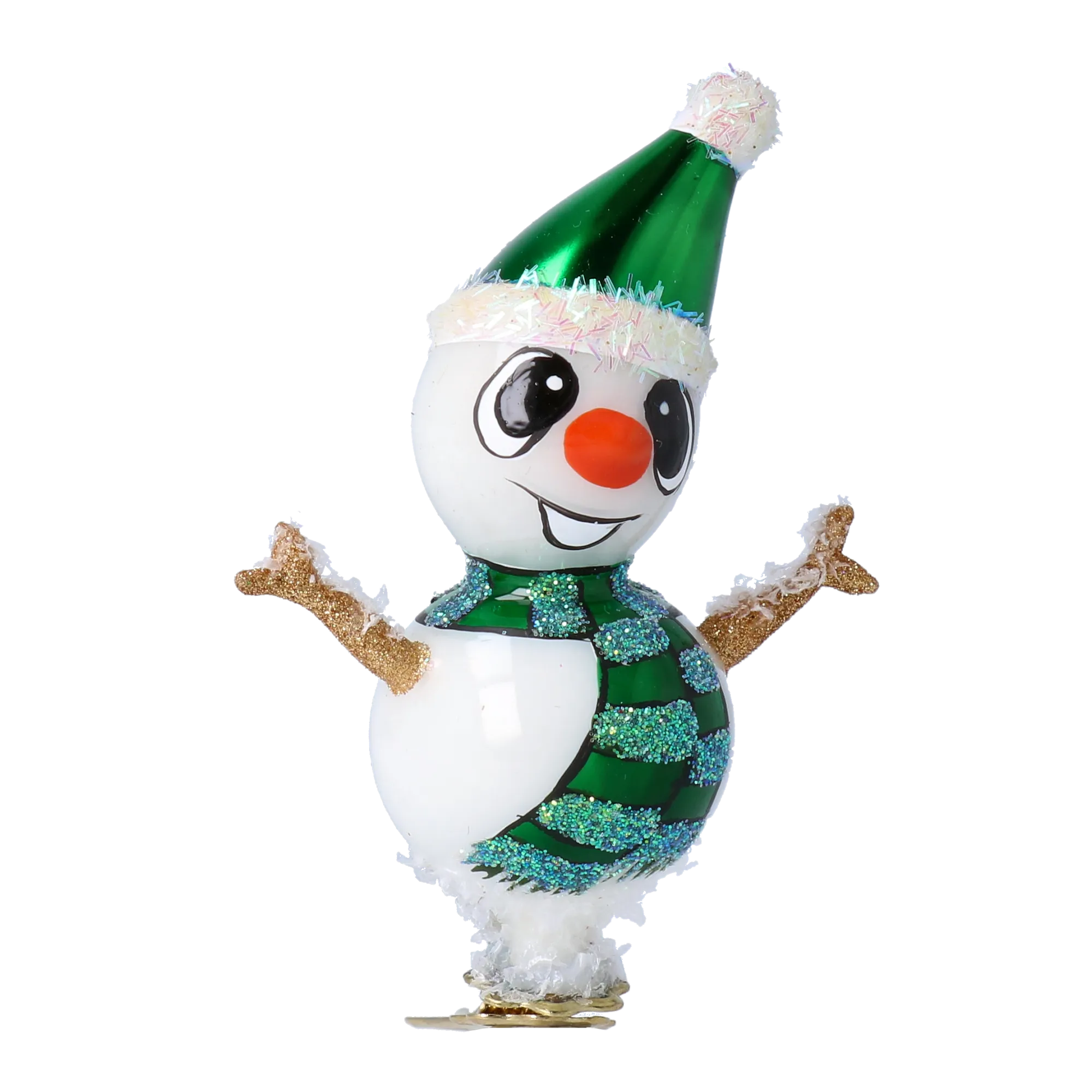 Snowman Friend. Handmade Glass Christmas ornament. 2024-113