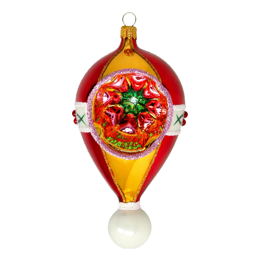 Crimson Zenith Resonance | Hand-Painted Glass Ornament | Blubom 2024-115