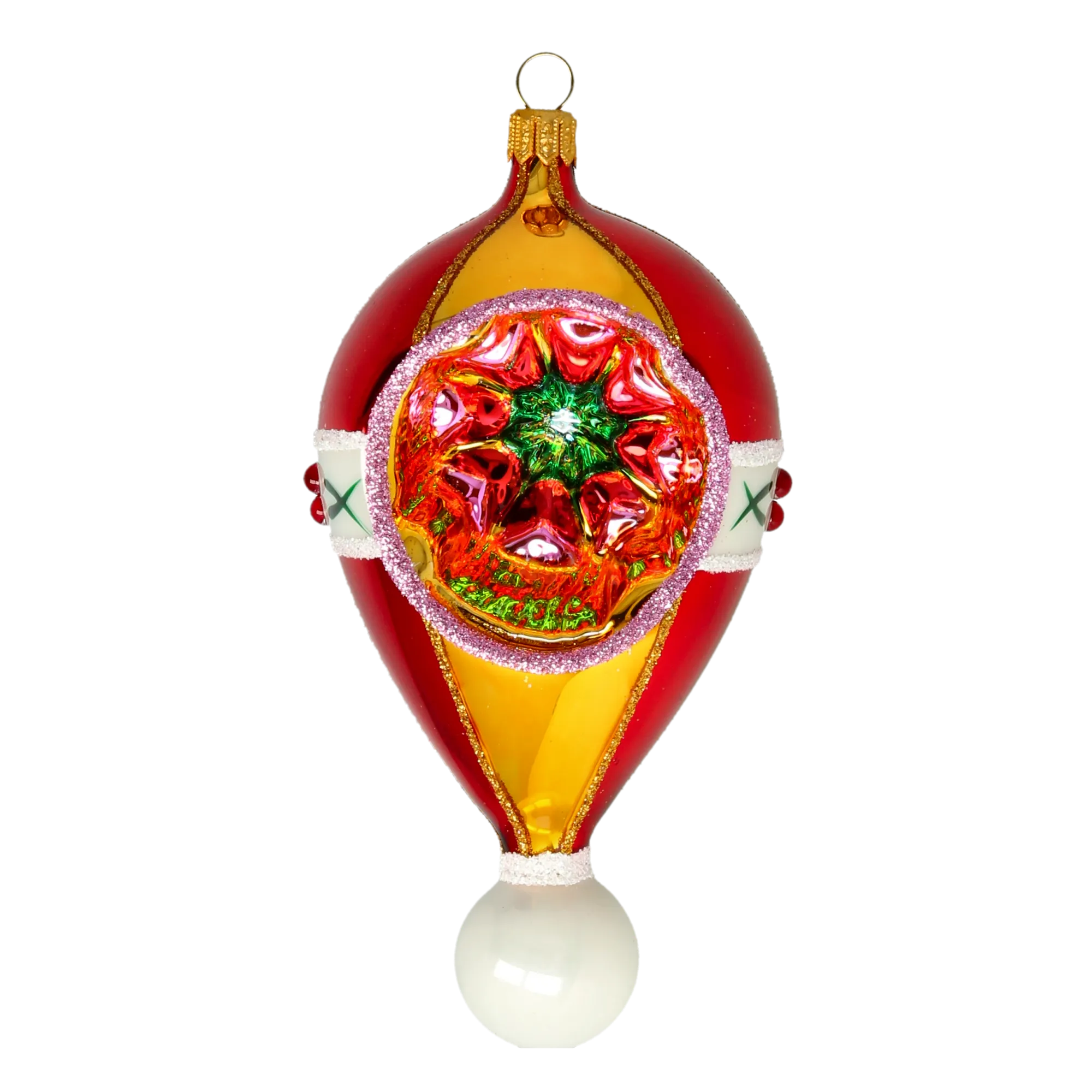 Christmas Blossom Balloon Handmade Glass Christmas ornament free blowing 2024-115