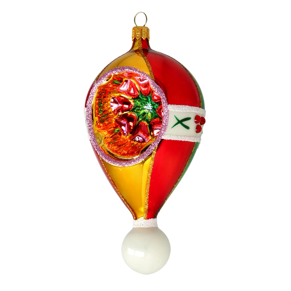 Crimson Zenith Resonance | Hand-Painted Glass Ornament | Blubom 2024-115