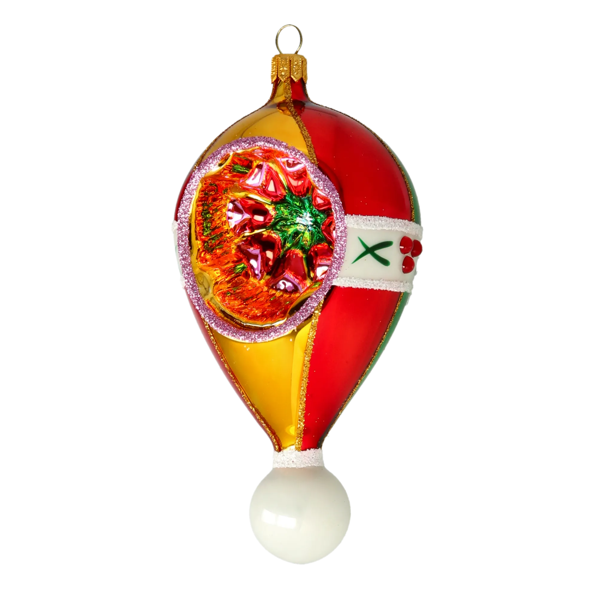 Christmas Blossom Balloon Handmade Glass Christmas ornament free blowing 2024-115