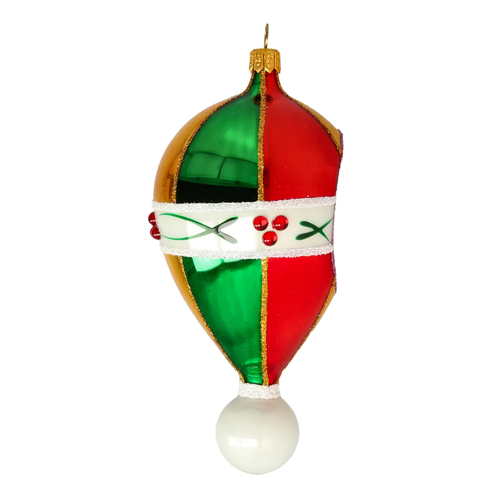 Crimson Zenith Resonance | Hand-Painted Glass Ornament | Blubom 2024-115