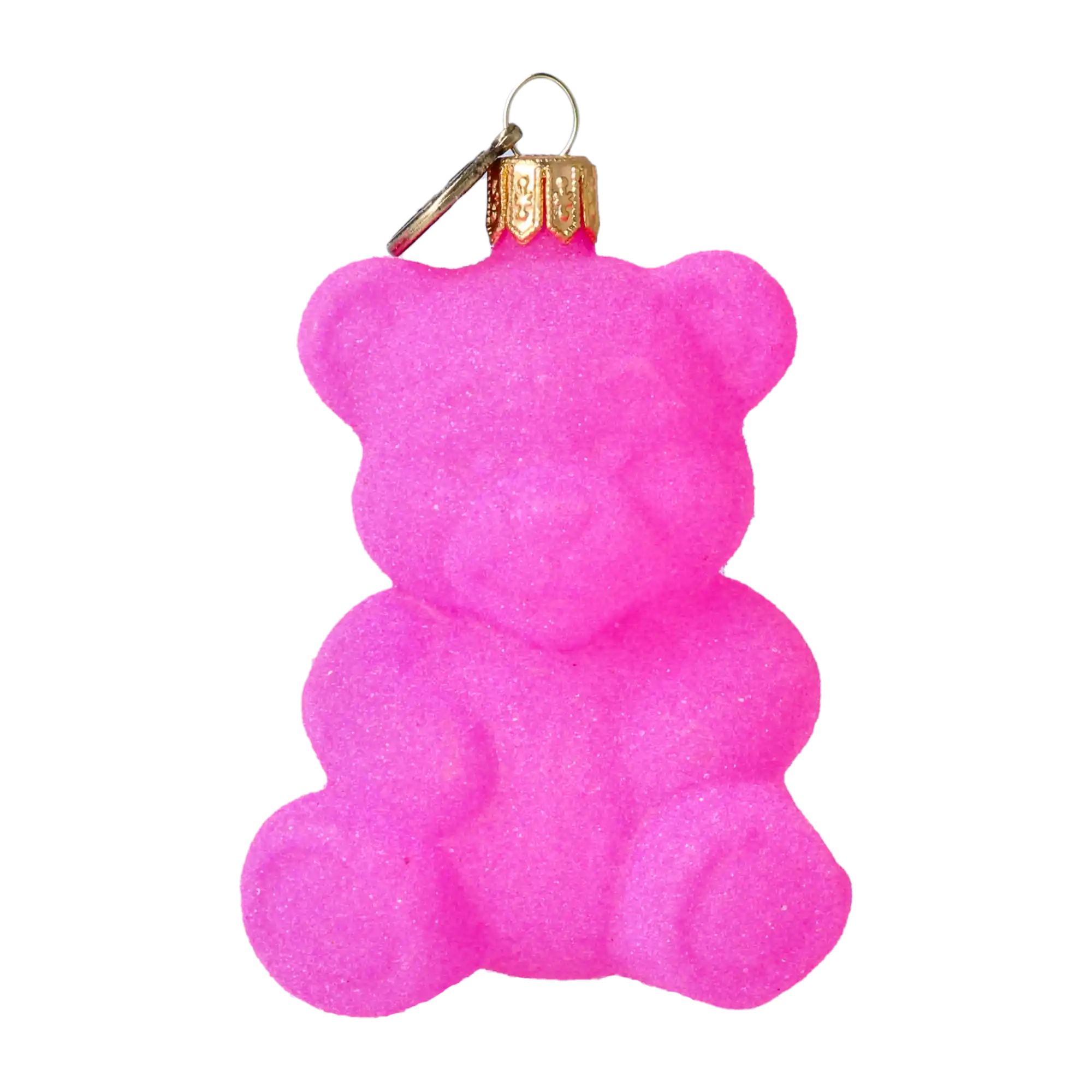 Neonowo różowy Miś Żelek Szklana Ozdoba