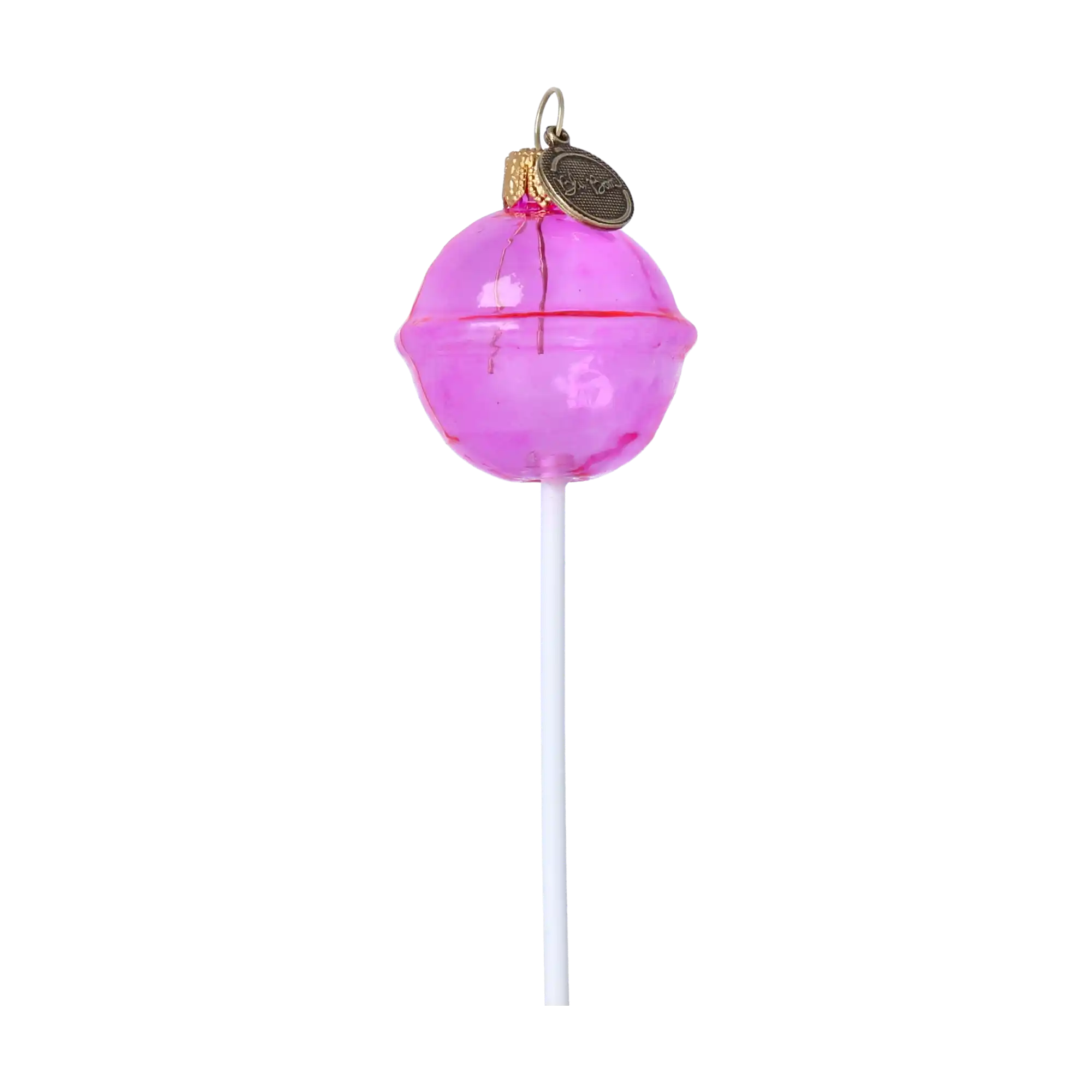 Słodki Różowy Lizak Szklana Ozdoba