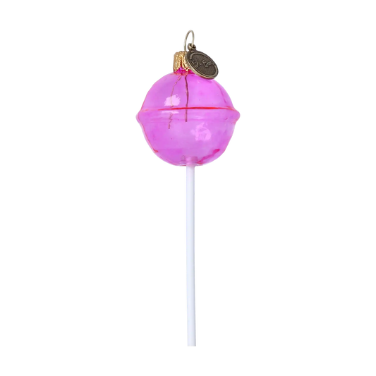 Słodki Różowy Lizak Szklana Ozdoba