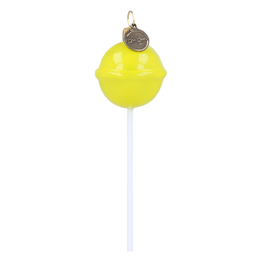 Lollipop red. Handmade Glass Christmas ornament. 2024-131