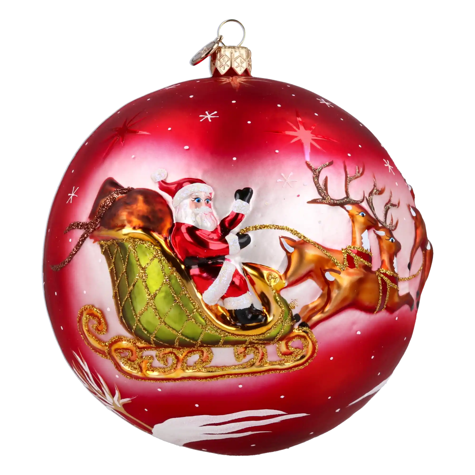 Cudowna bombka Mikołaj z reniferami