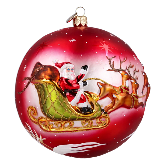 Cudowna bombka Mikołaj z reniferami