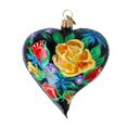 Załaduj obraz do przeglądarki galerii, Serce W Kwiaty Bukiet w sercu Szklana Ozdoba
