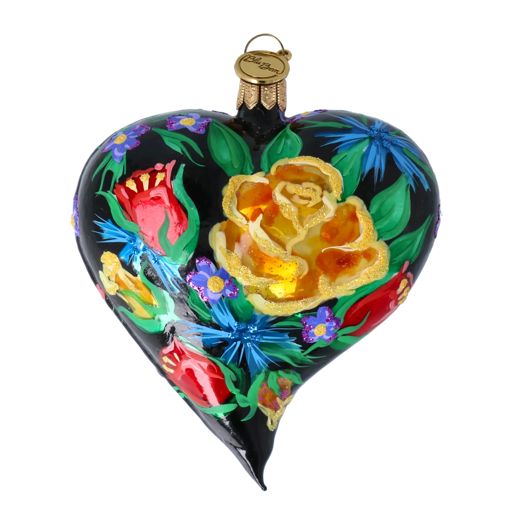 Midnight Garden Heart Premium christmas glass ornament 2024-164
