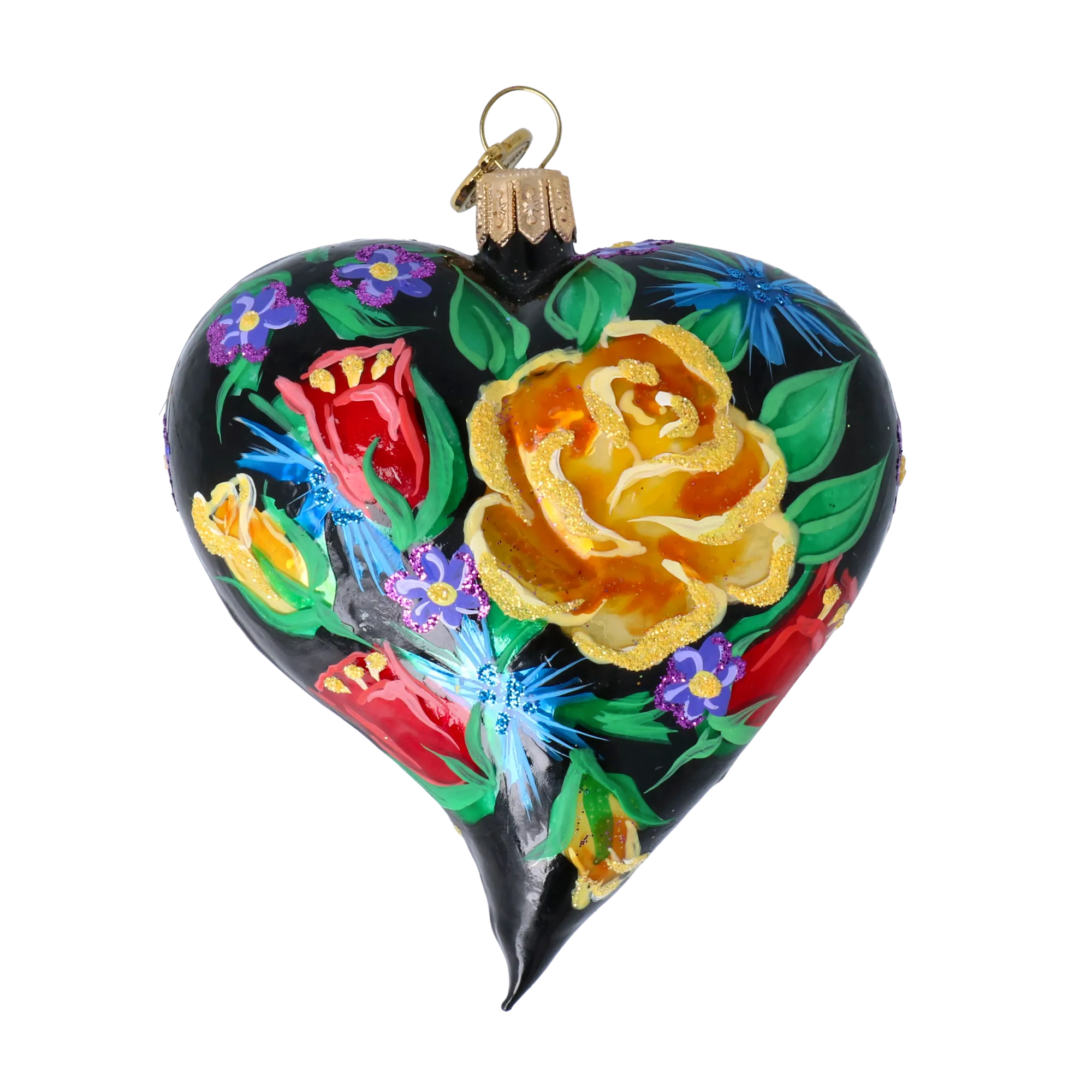 Midnight Garden Heart Premium christmas glass ornament 2024-164