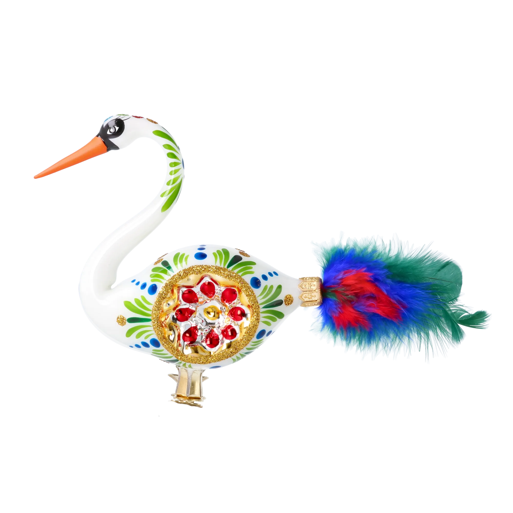 Ruby Reflector White Swan Premium christmas glass ornament 2024-177