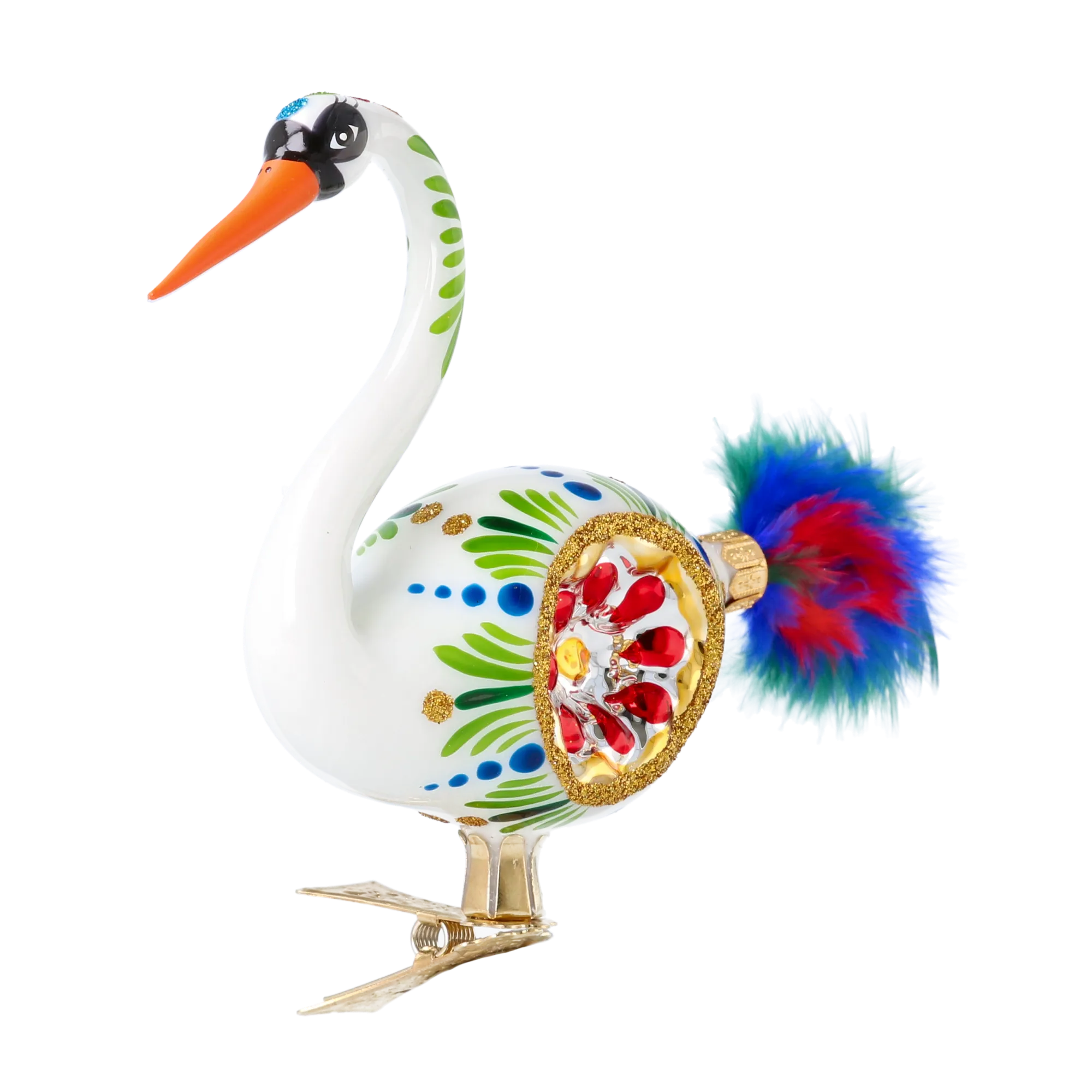 Ruby Reflector White Swan Premium christmas glass ornament 2024-177