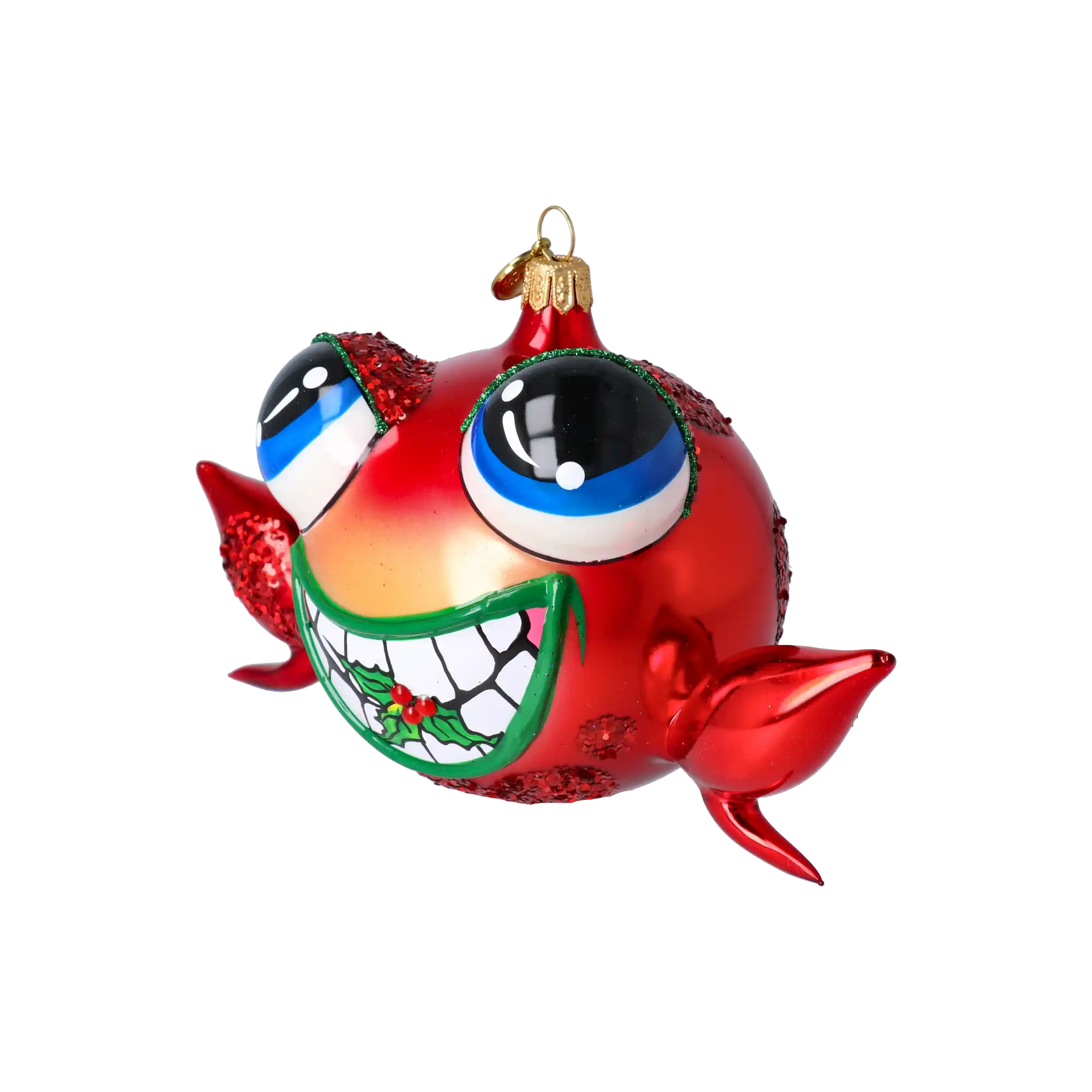 Jolly Frog Ornament. Handmade Glass Christmas ornament