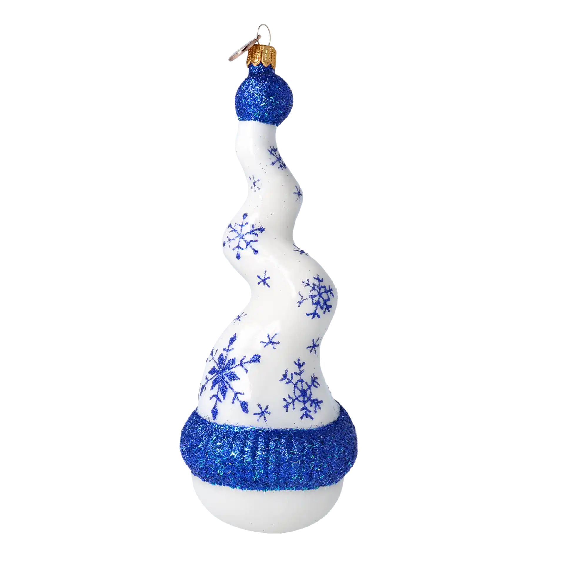 Bałwanek W Kręconej Czapce Szklana Ozdoba