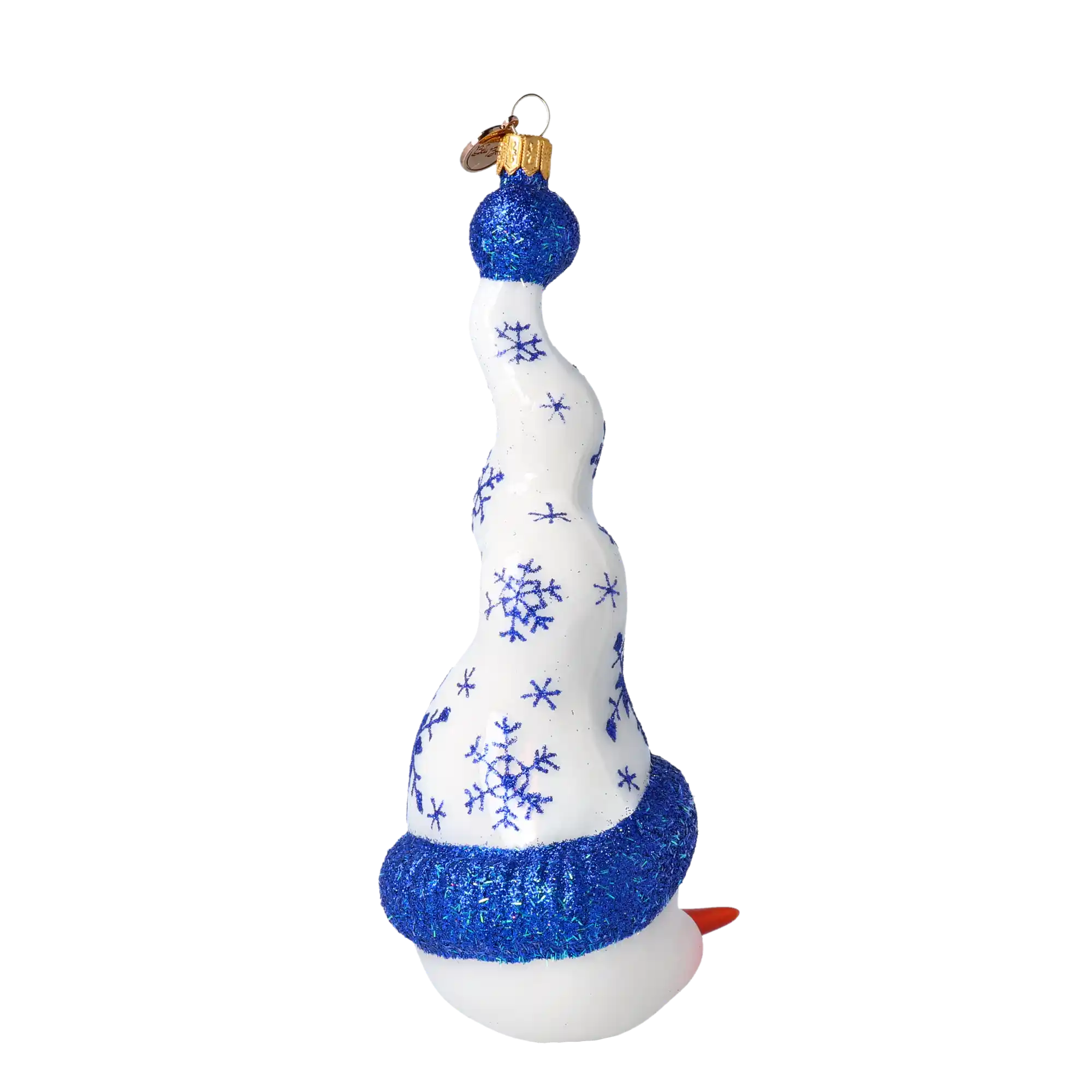 Bałwanek W Kręconej Czapce Szklana Ozdoba