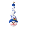 Load image into Gallery viewer, Frosty Flurry Twister Handmade Glass Christmas ornament Snowman 2024-182
