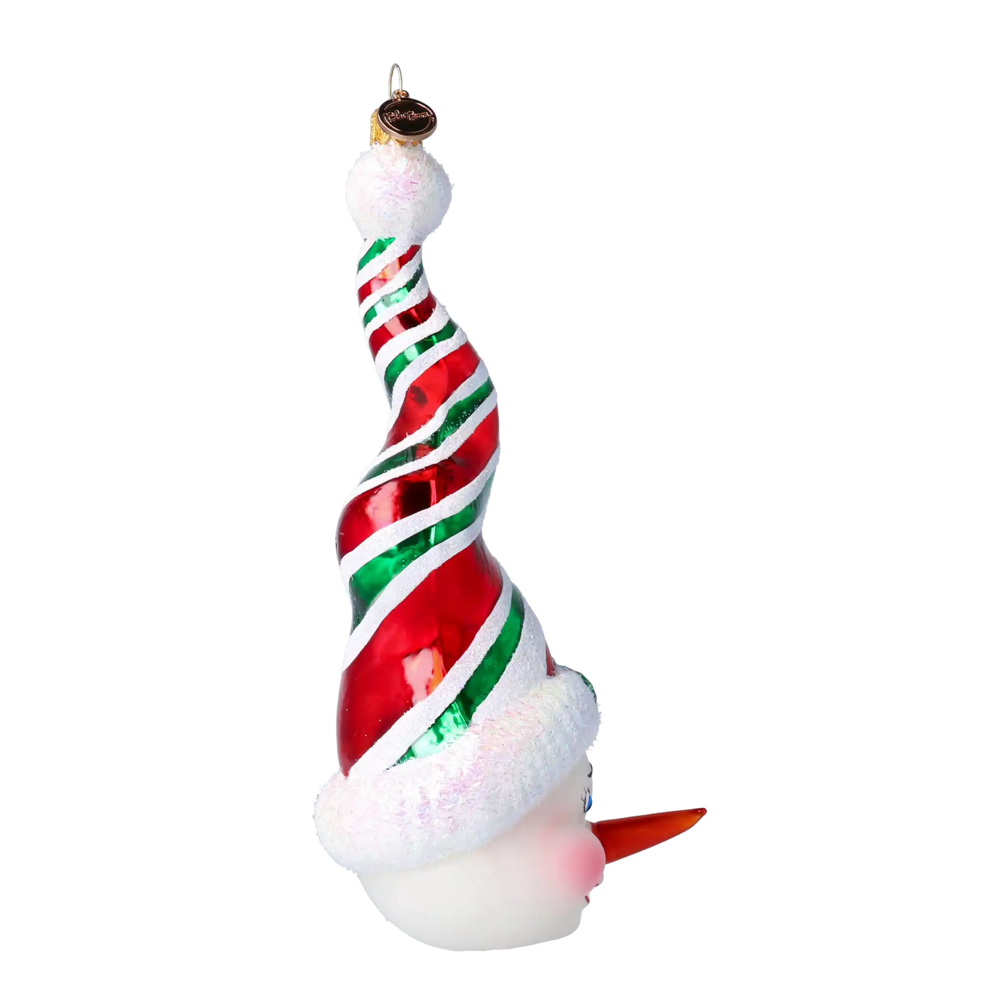 Bałwanek W Kręconej Czapce Szklana Ozdoba