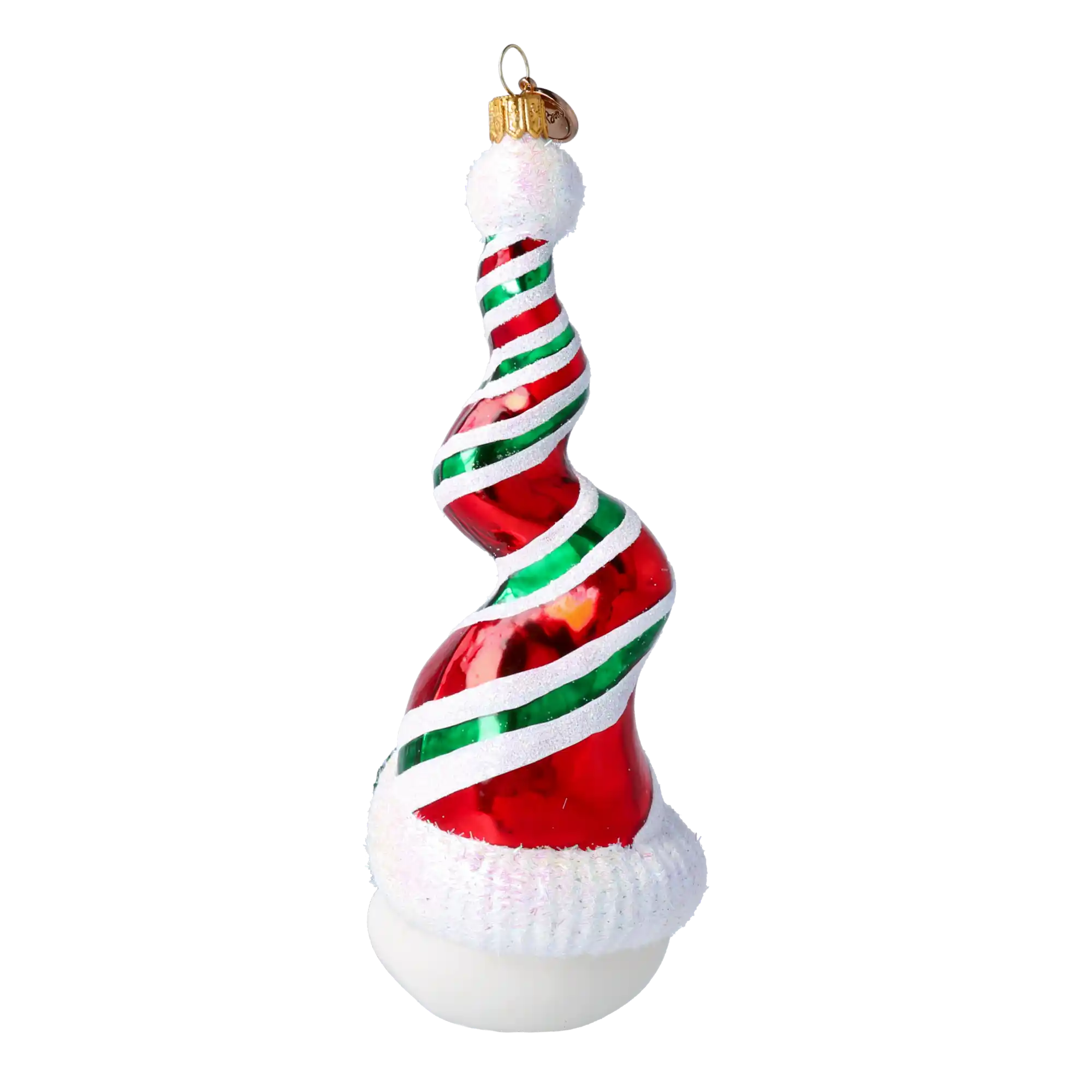 Bałwanek W Kręconej Czapce Szklana Ozdoba