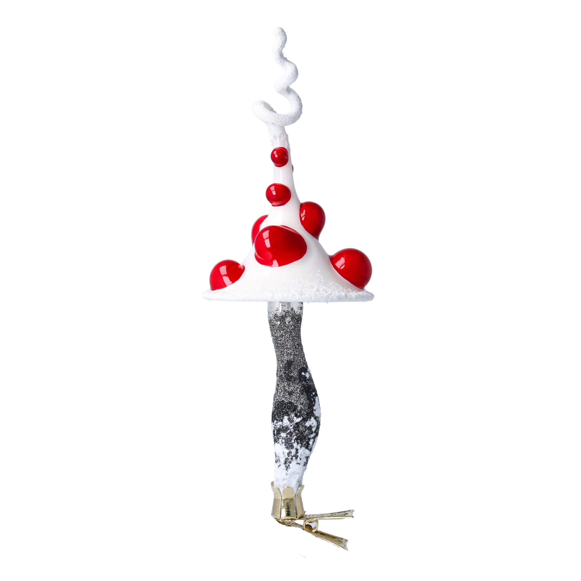 Twisted Toadstool Dream Mushroom  Handmade Glass Christmas ornament 2024-184