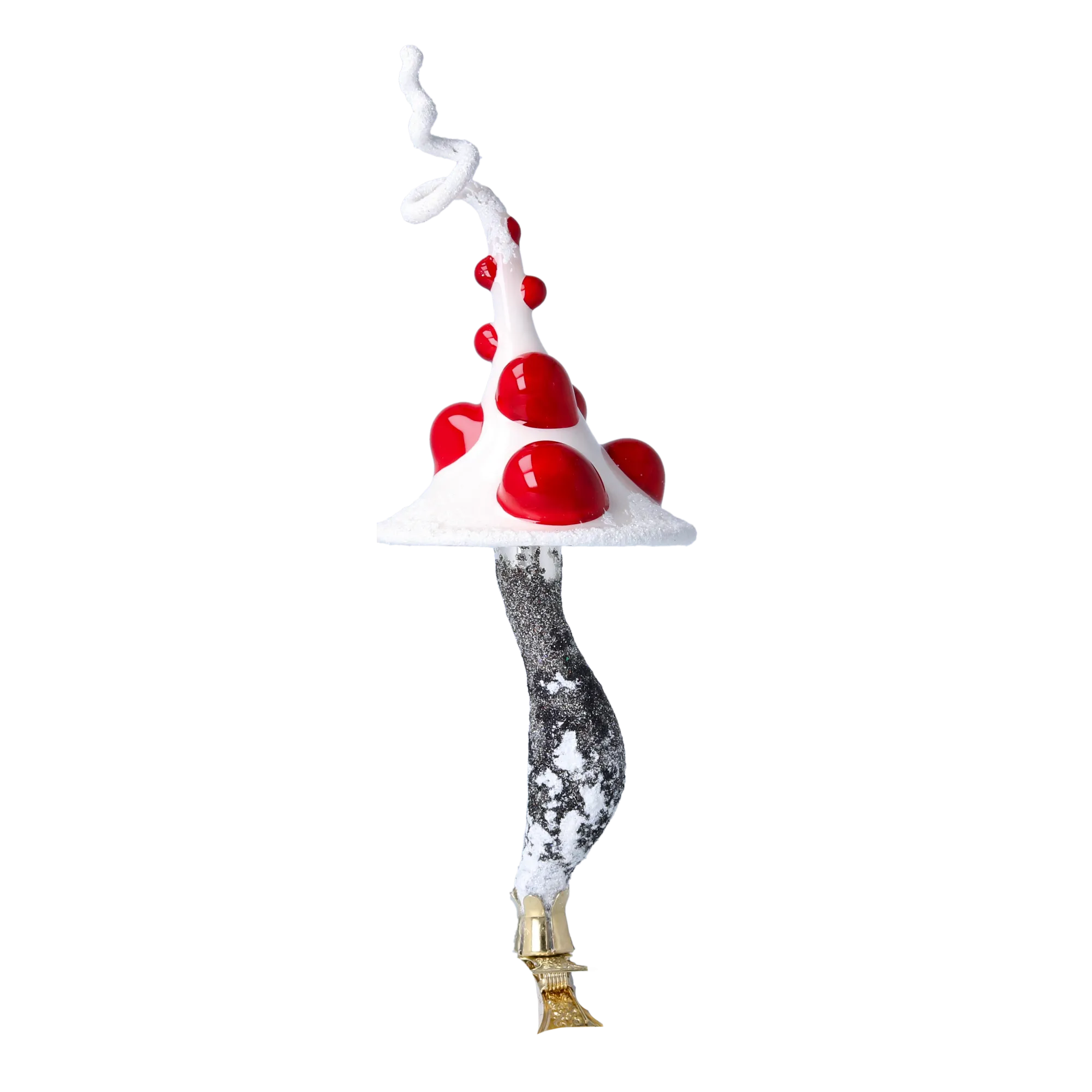 Twisted Toadstool Dream Mushroom  Handmade Glass Christmas ornament 2024-184