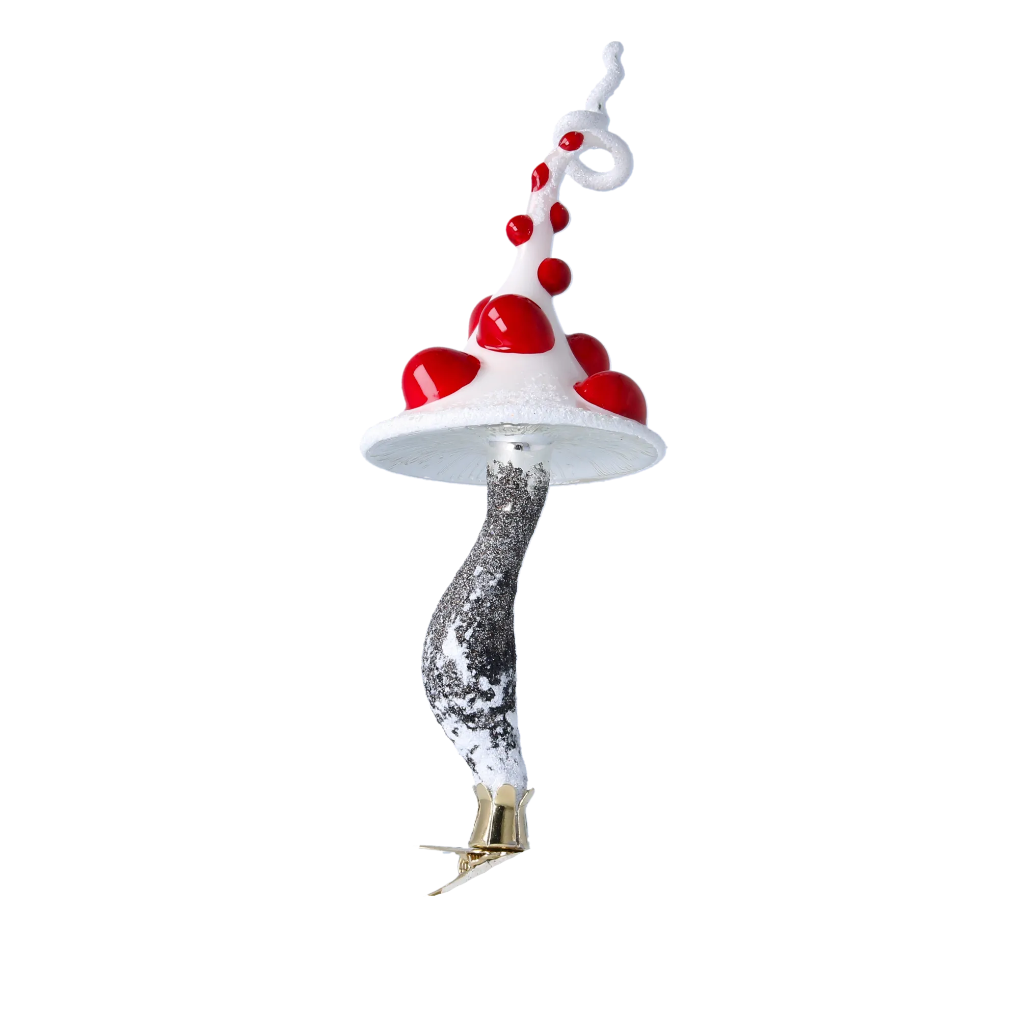 Twisted Toadstool Dream Mushroom  Handmade Glass Christmas ornament 2024-184