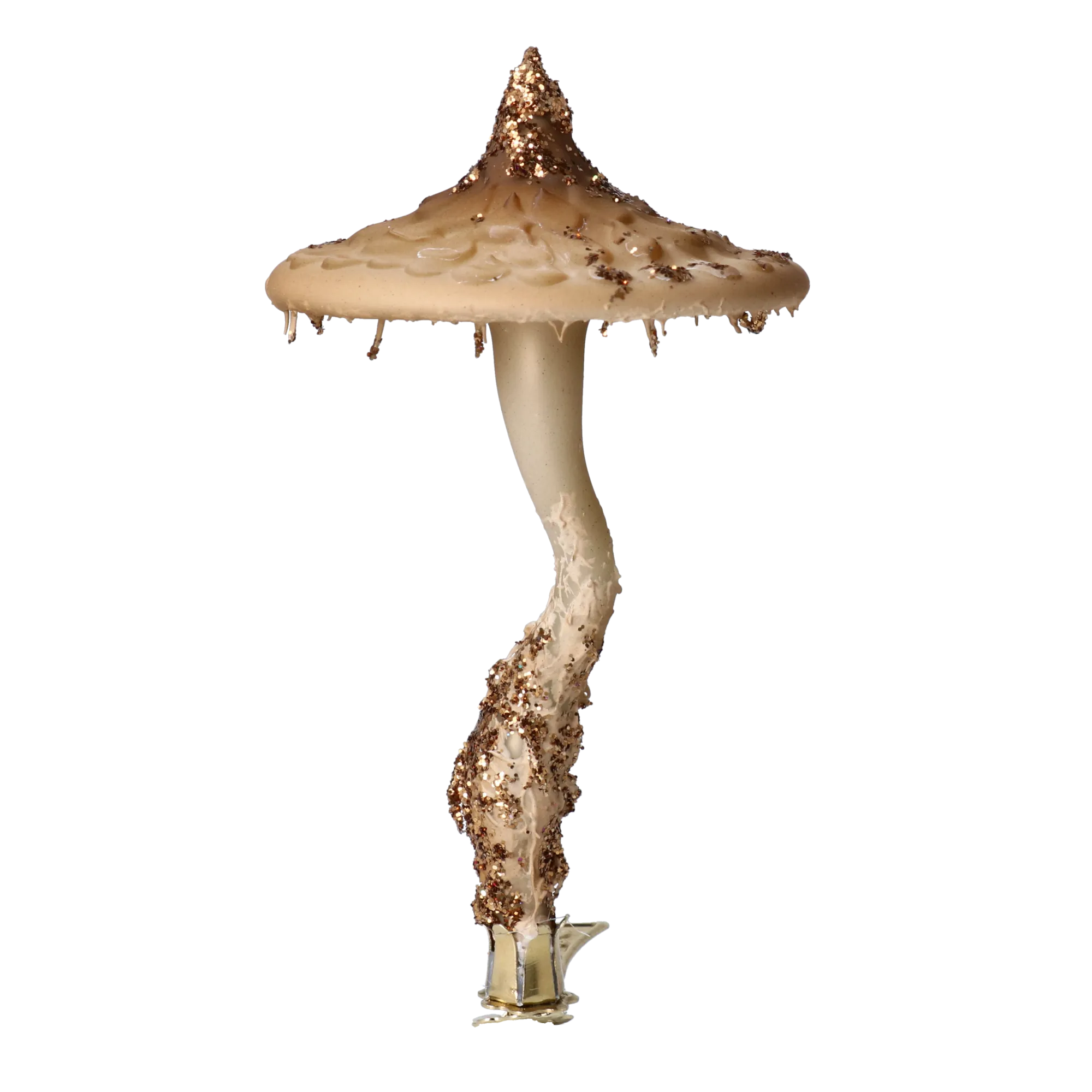 Gilded Champagne Mushroom Premium christmas glass ornament 2024-189