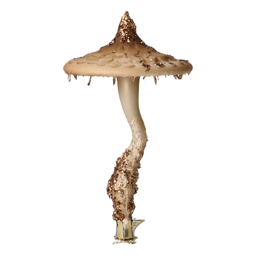 Gilded Champagne Mushroom Premium christmas glass ornament 2024-189