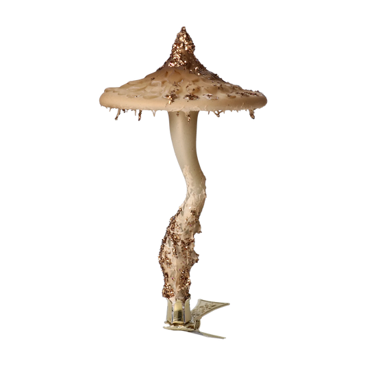 Gilded Champagne Mushroom Premium christmas glass ornament 2024-189