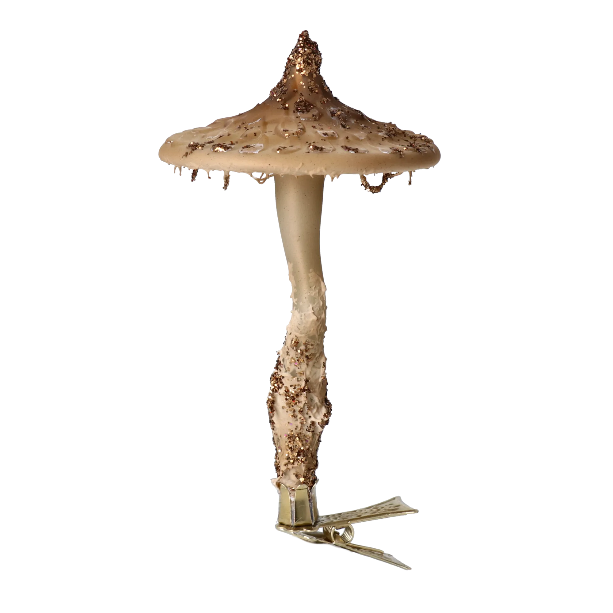 Gilded Champagne Mushroom Premium christmas glass ornament 2024-189