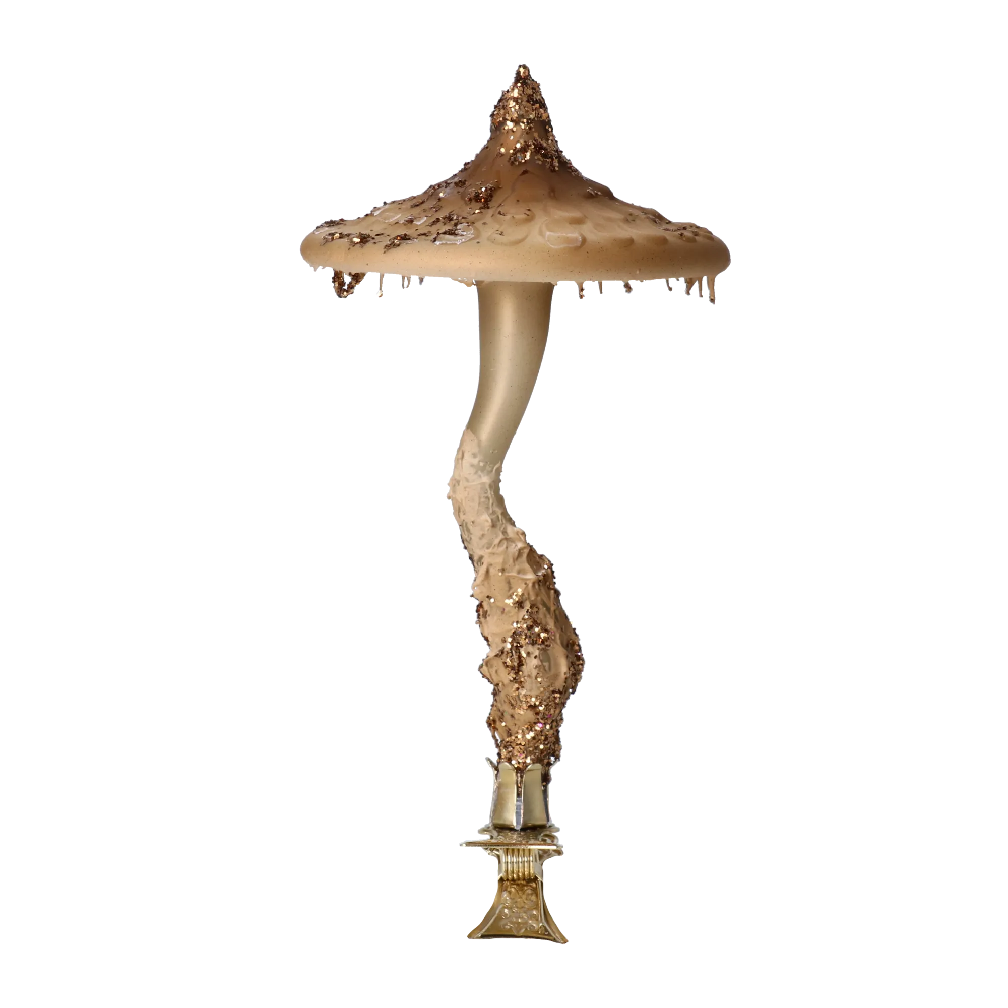 Gilded Champagne Mushroom Premium christmas glass ornament 2024-189
