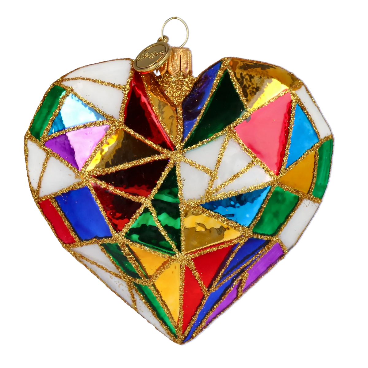 Gilded Cathedral Pulse | Hand-Painted Glass Ornament | Blubom 2024-197