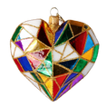 Load image into Gallery viewer, Gilded Stained Glass Heart Premium christmas glass ornament 2024-197
