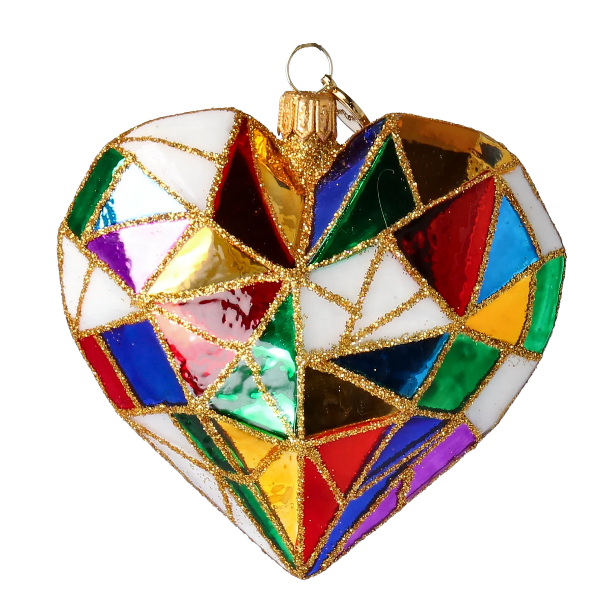 Gilded Cathedral Pulse | Hand-Painted Glass Ornament | Blubom 2024-197
