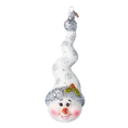 Load image into Gallery viewer, Silver Frost Snowman Handmade Glass Christmas ornament Snowman 2024-198
