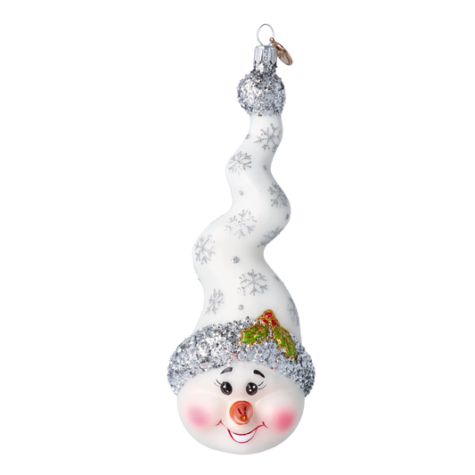 Silver Frost Snowman Handmade Glass Christmas ornament Snowman 2024-198