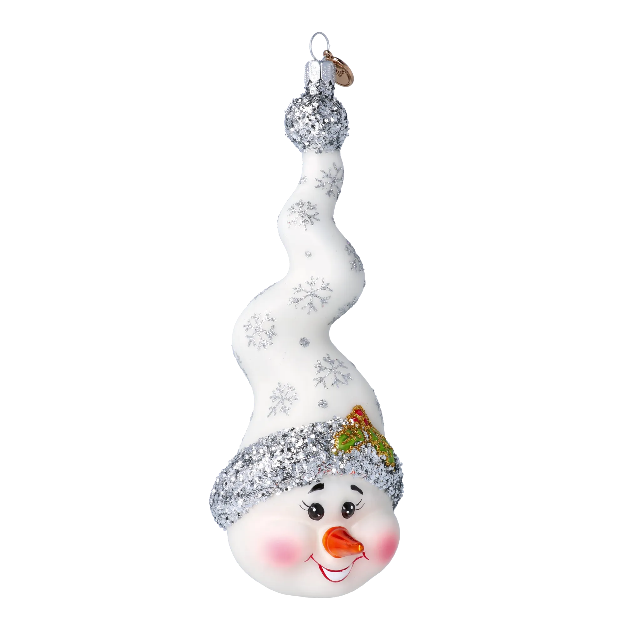 Silver Frost Snowman Handmade Glass Christmas ornament Snowman 2024-198