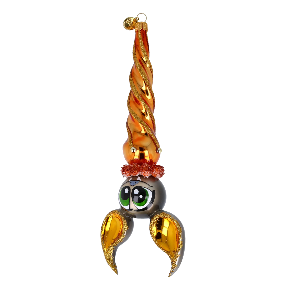 Nocturnal Amber Sentinel | Hand-Painted Glass Ornament | Blubom 2024-223