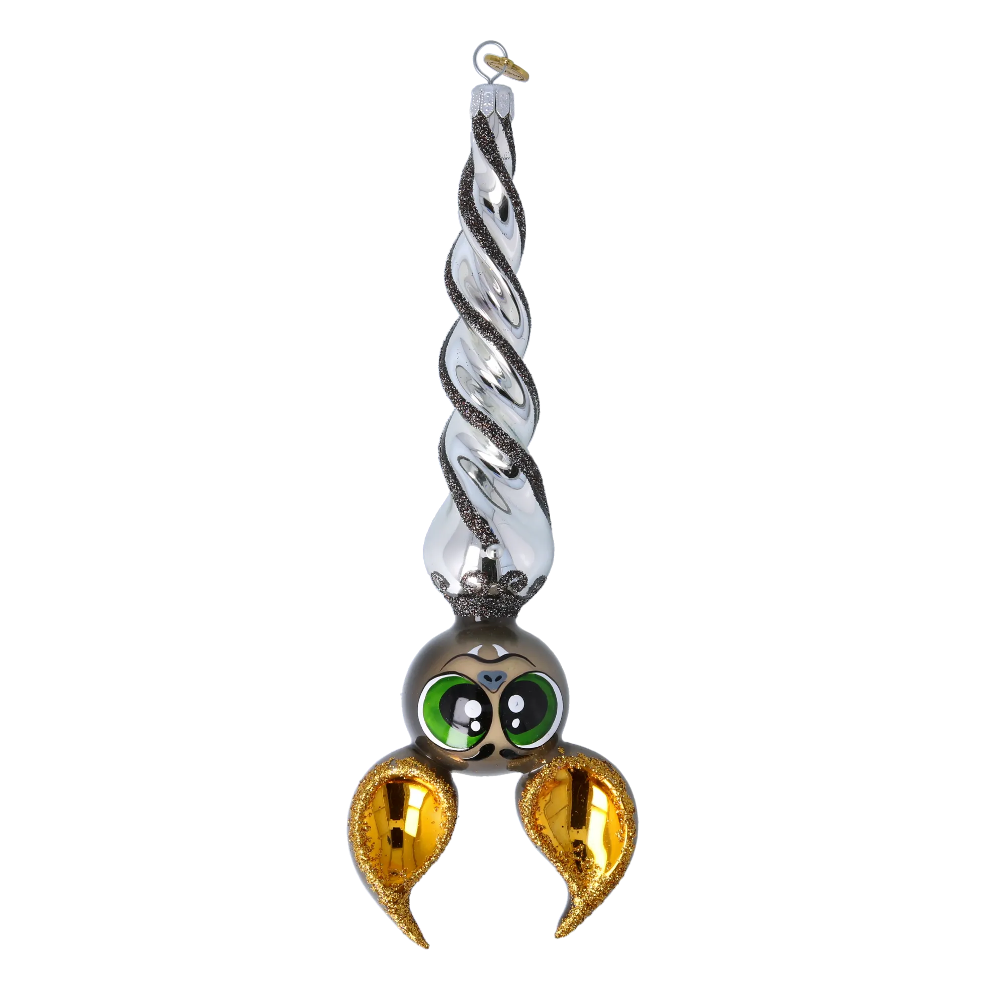 Silver Hanging Spiral Bat