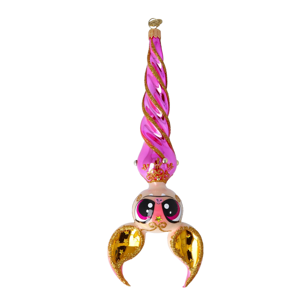 Gilded Astral Voyager | Hand-Painted Glass Ornament | Blubom 2024-226