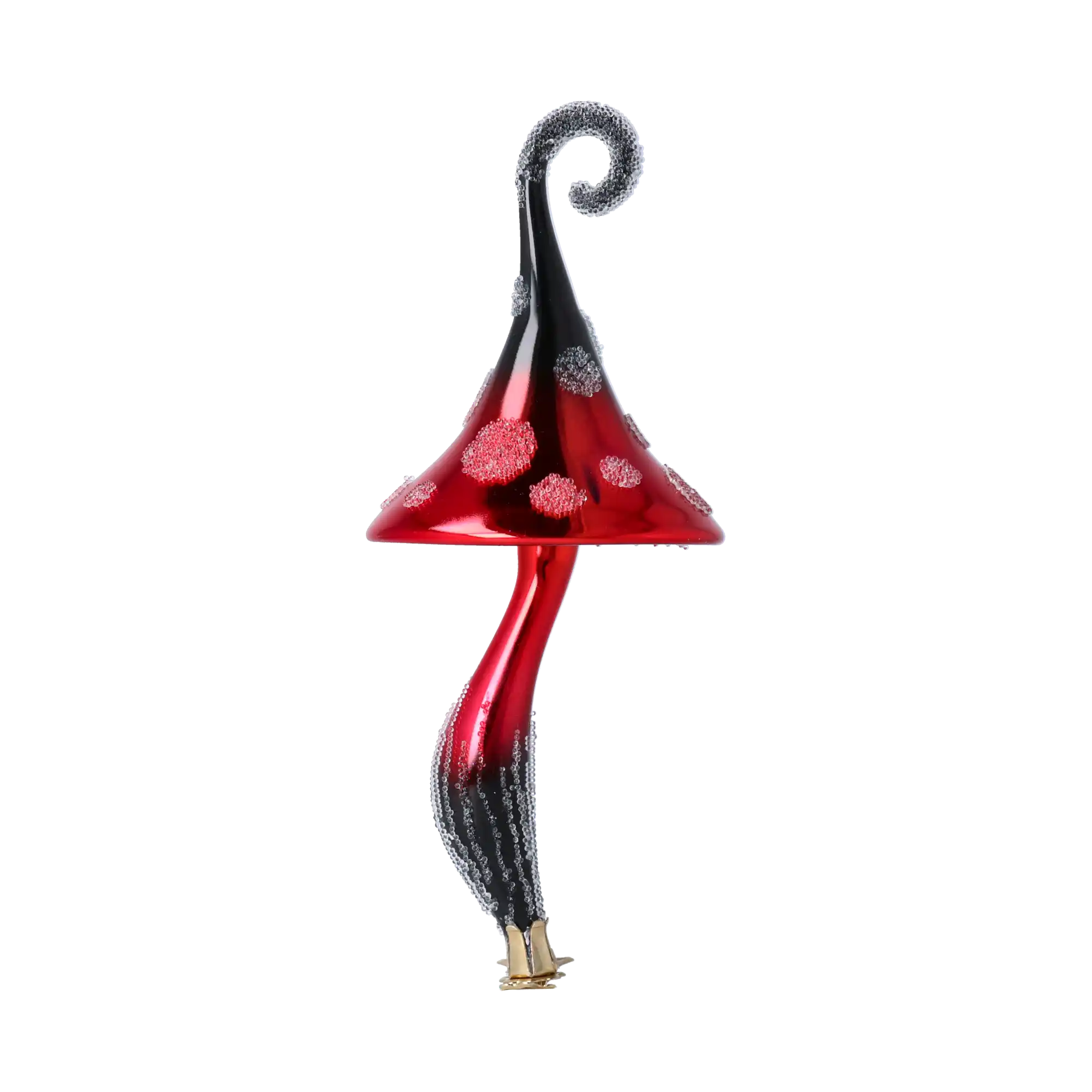 Grzybek Na Klipsie Szklana Ozdoba