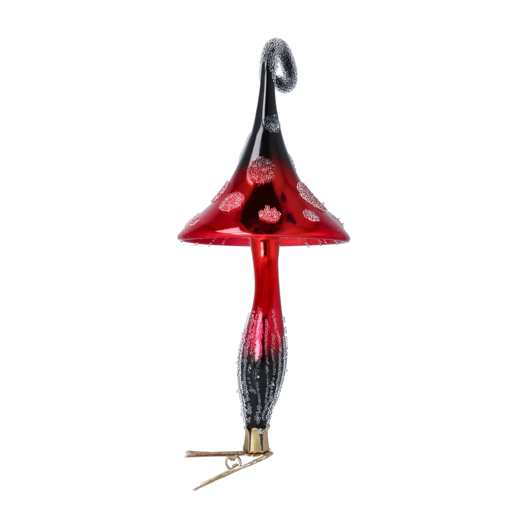 Grzybek Na Klipsie Szklana Ozdoba