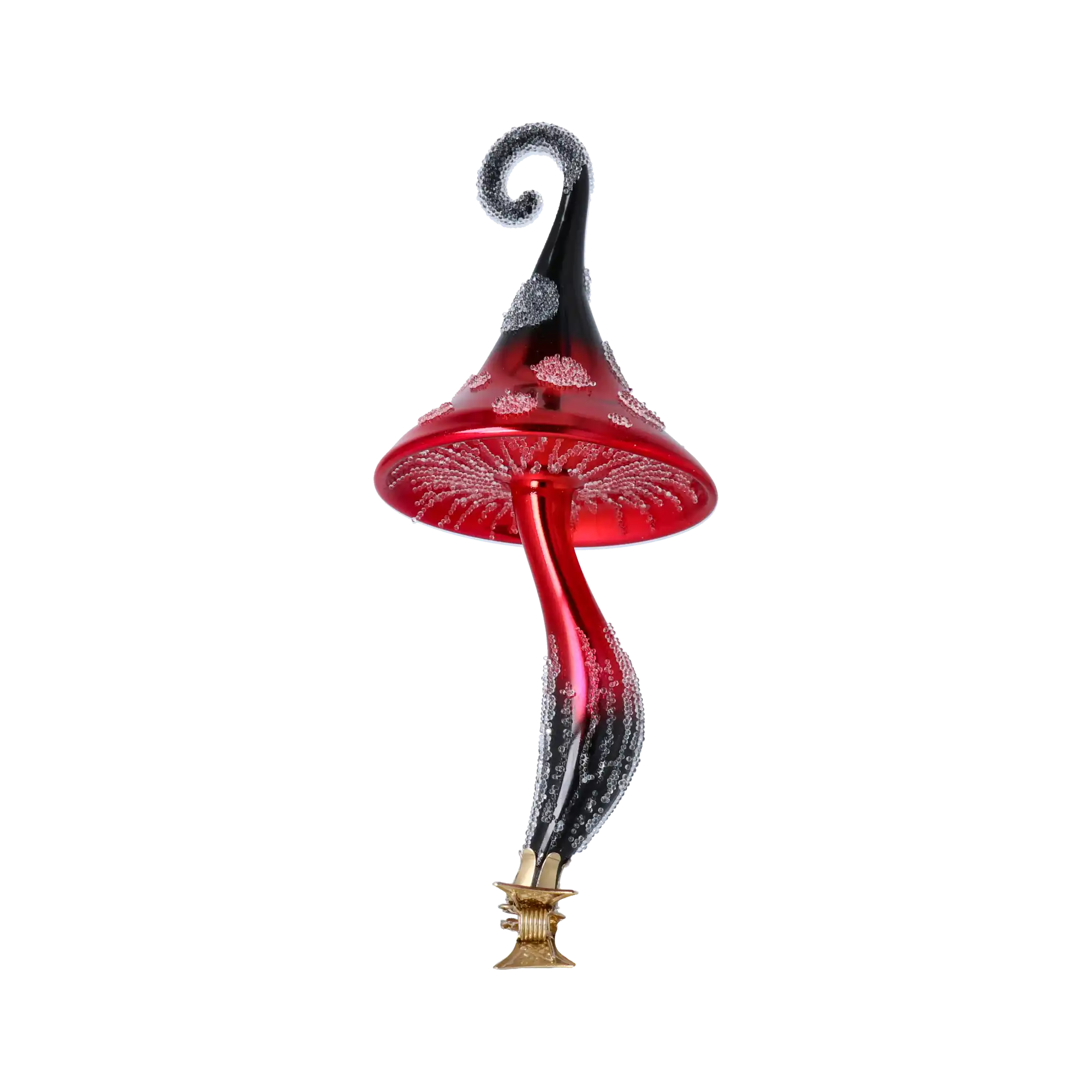 Grzybek Na Klipsie Szklana Ozdoba