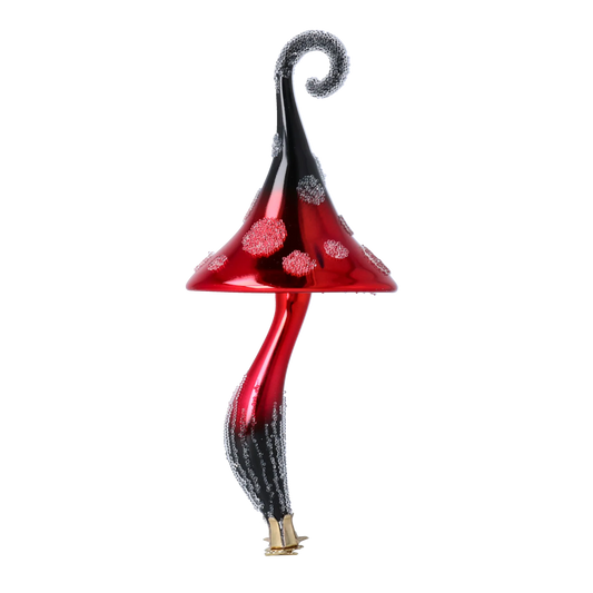 Enchanted Swirl Mushroom  Handmade Glass Christmas ornament 2024-231
