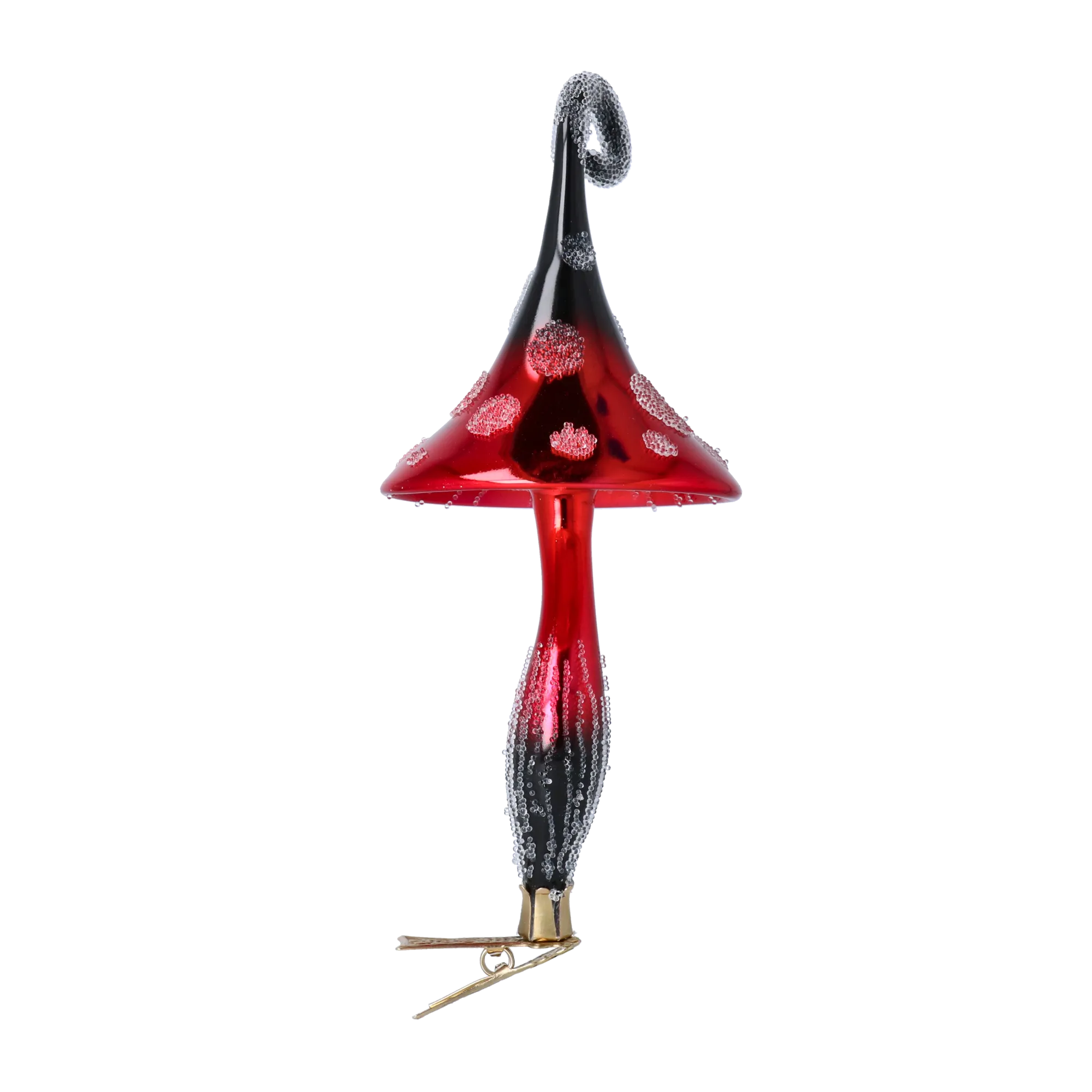 Enchanted Swirl Mushroom  Handmade Glass Christmas ornament 2024-231