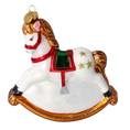 Load image into Gallery viewer, Gilded Pearl Rocking Horse Premium christmas glass ornament 2024-234
