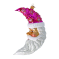 Załaduj obraz do przeglądarki galerii, Santa Claus in the Pink Sky Moon. Handmade Glass Christmas ornament. 2024-235
