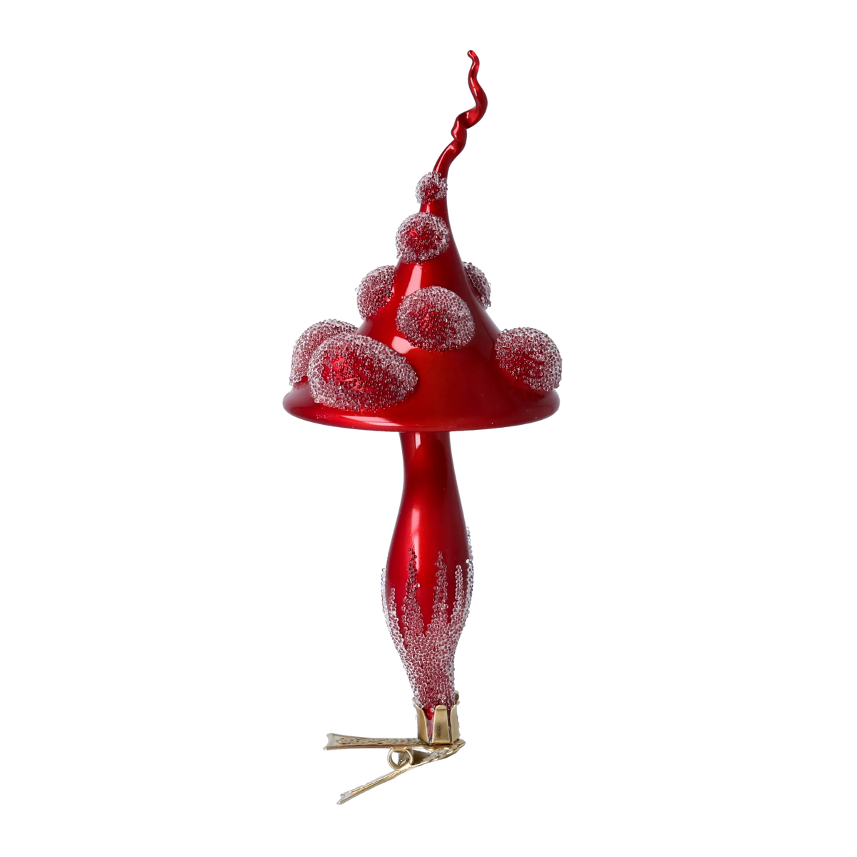 Crimson Forest Sovereign | Hand-Painted Glass Ornament | Blubom 2024-236