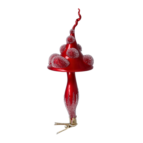 Crimson Forest Sovereign | Hand-Painted Glass Ornament | Blubom 2024-236